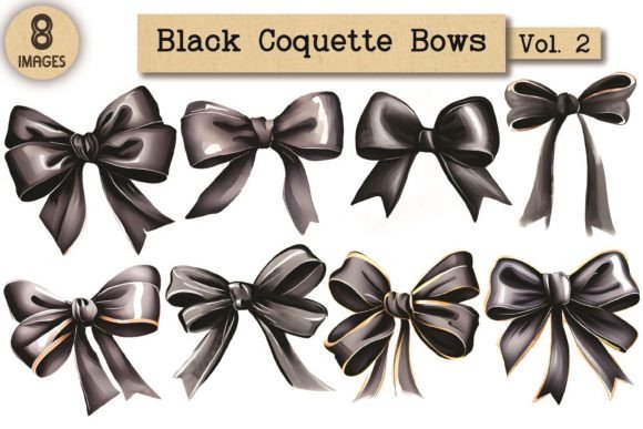 Black Coquette Bows - Vol. 2: Elegant Gothic Charm for Digital Creators