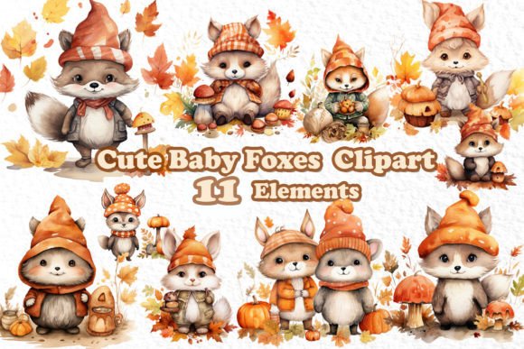 Enchanting Cute Fox Clipart: Woodland Animals for Digital Design