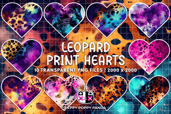 Galaxy Leopard Print Heart Clipart for Bold Design