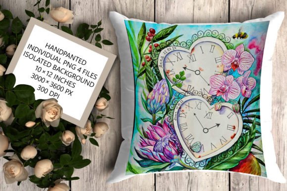 Hand Drawn Watercolor Sublimation Clock: A Creative Asset