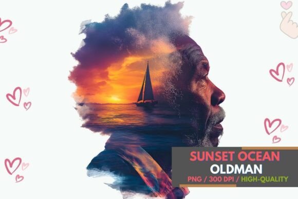 Man and Sunset Ocean Sailboat Silhouette: A Digital Asset for Emotional Storytelling