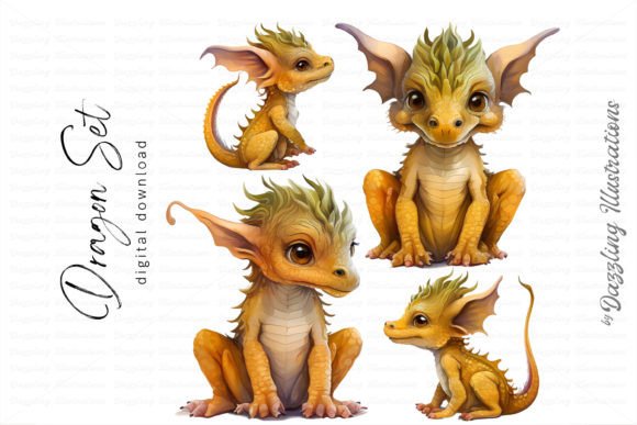 Stunning Watercolor Dragon Set: A Designer's Guide