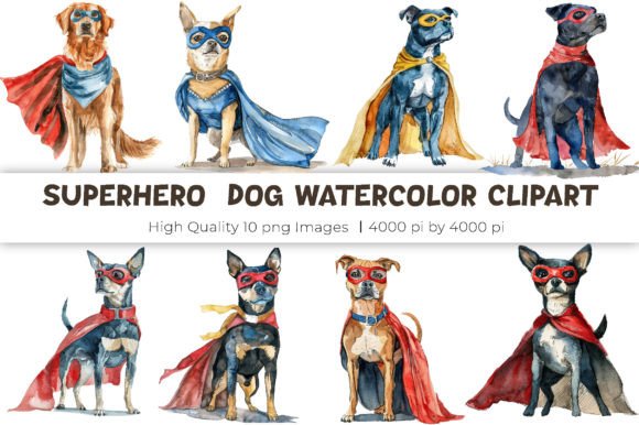 Superhero Dog Watercolor Clipart: A Creative Powerhouse