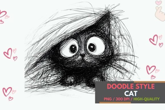 Unleash Your Creative Edge with Abstract Dark Cat Line Art