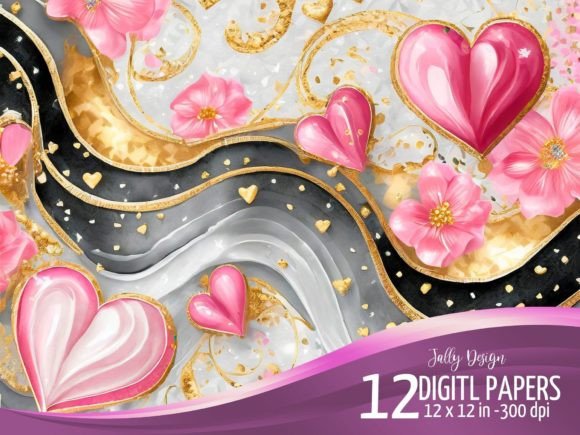 Unveiling the Luxurious Black & Pink Alcohol Ink Heart