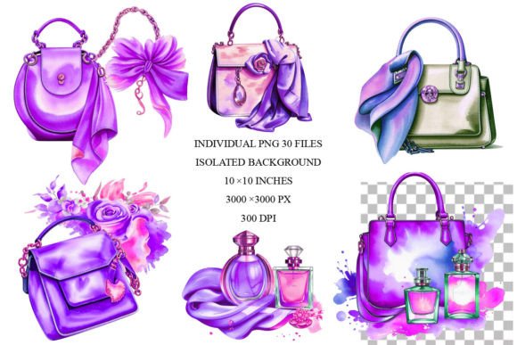 Watercolor Handbags Clipart: Sublimation & Design Ideas